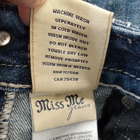 Miss Me Studded Cargo Jeans Shorts 27 Women's Bermuda Embellished Denim - Picture 7 of 7